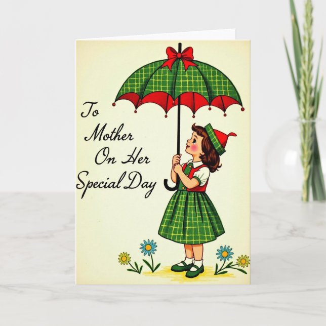 To Mother Special Day Girl Art Card (Front)