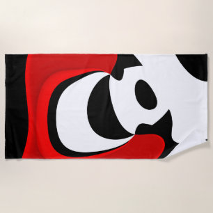 To Mr. Redd: Abstract Black, White & Red Beach Towel