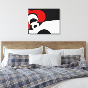 To Mr. Redd: Abstract Black, White & Red Canvas Print
