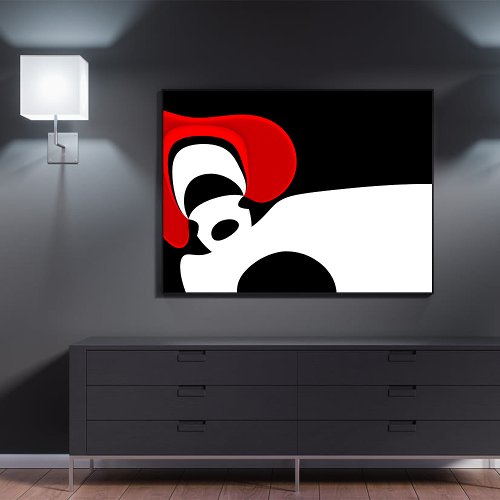 To Mr Redd Abstract Black White  Red Faux Canvas Print