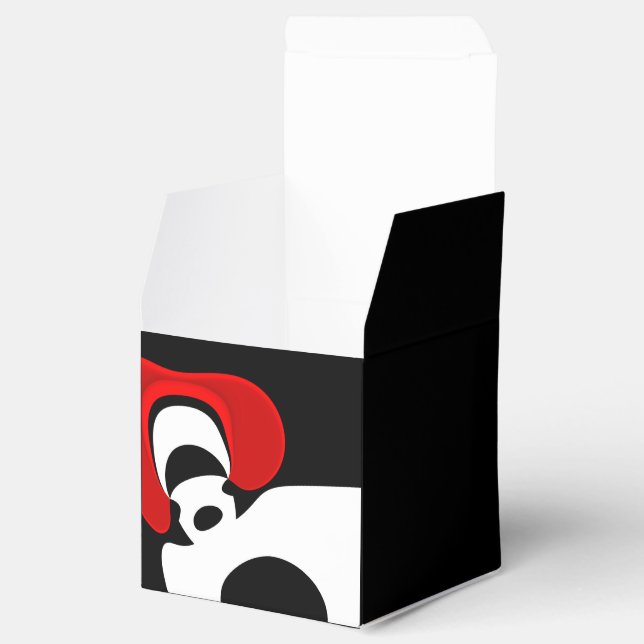 To Mr. Redd: Abstract Black, White & Red Favor Boxes (Opened)