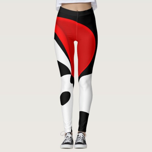 To Mr Redd Abstract Black White  Red Leggings