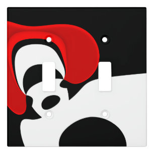 To Mr. Redd: Abstract Black, White & Red Light Switch Cover