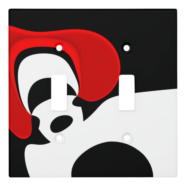 To Mr. Redd: Abstract Black, White & Red Light Switch Cover (Front)