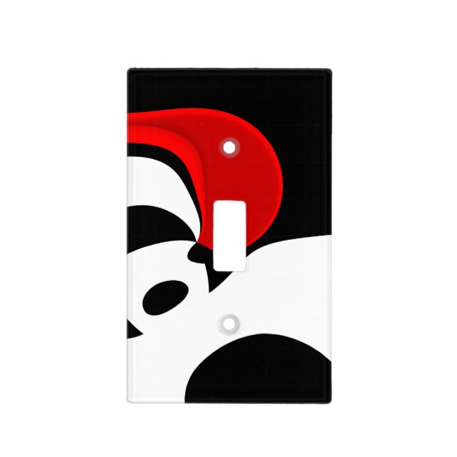To Mr. Redd: Abstract Black, White & Red Light Switch Cover (Front)