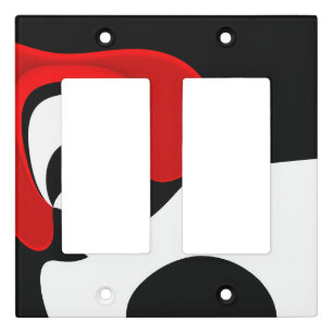 To Mr. Redd: Abstract Black, White & Red Light Switch Cover