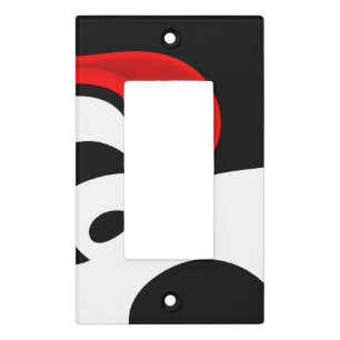 To Mr. Redd: Abstract Black, White & Red Light Switch Cover