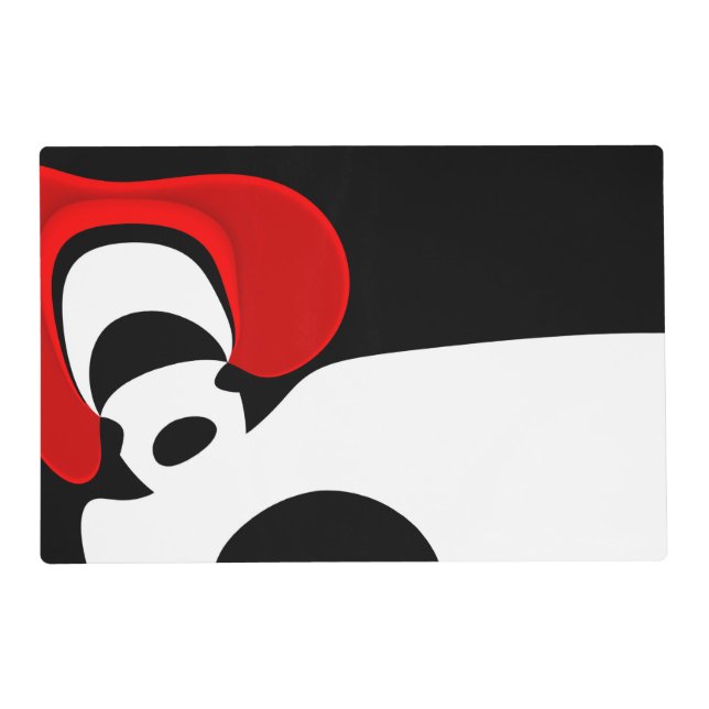 To Mr. Redd: Abstract Black, White & Red Placemat (Front)