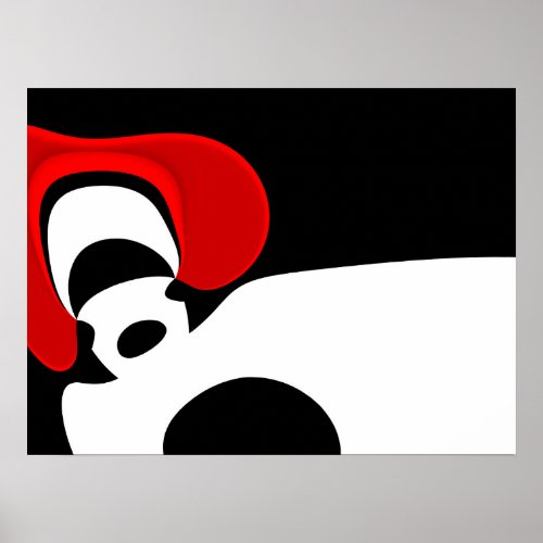 To Mr Redd Abstract Black White  Red Poster