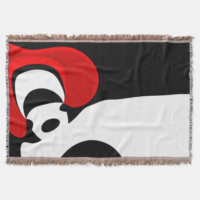 To Mr. Redd: Abstract Black, White & Red Throw Blanket (Front)