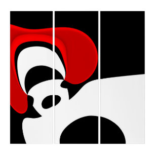 To Mr. Redd: Abstract Black, White & Red Triptych