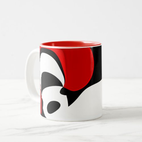 To Mr Redd Abstract Black White  Red Two_Tone Coffee Mug