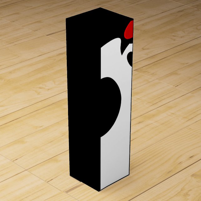 To Mr. Redd: Abstract Black, White & Red Wine Box (Front)