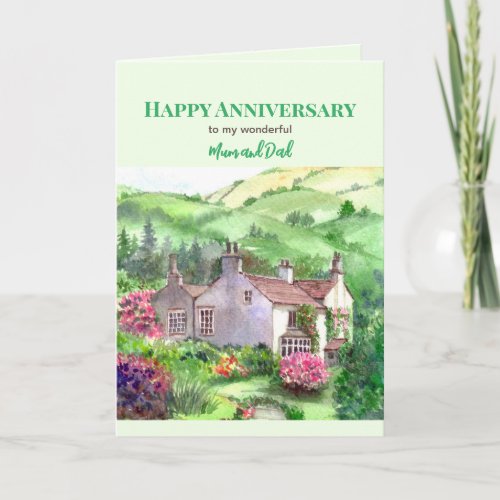 To Mum and Dad on Anniversary Rydal Mount Garden Card