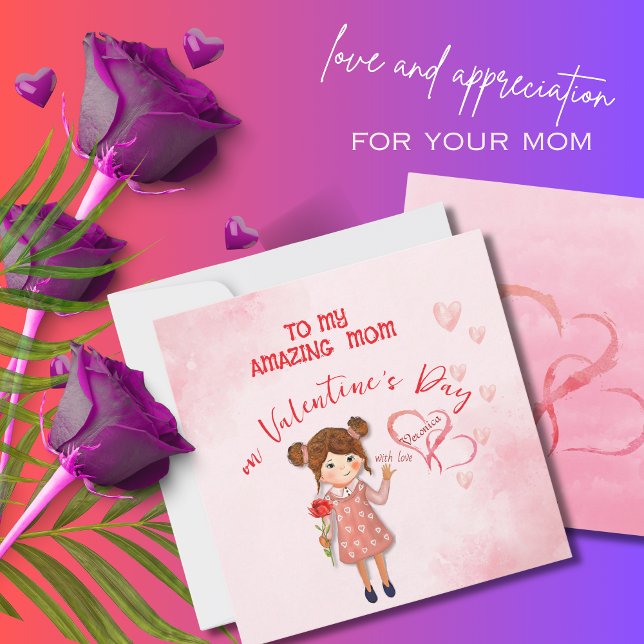 To my Amazing Mom Valentine's Day Card (Zazzle To my Amazing Mom Valentine's Day Card (Front))