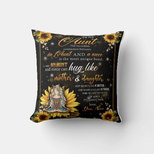 To My Aunt From Niece Costume Gift Throw Pillow