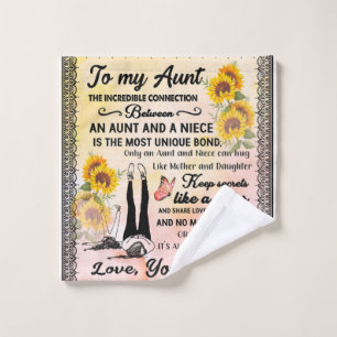 To My Aunt From Niece Sunflower Lover Gift Wash Cloth