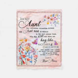 To My Aunt Gift, Butterfly Gift From Niece Fleece Blanket