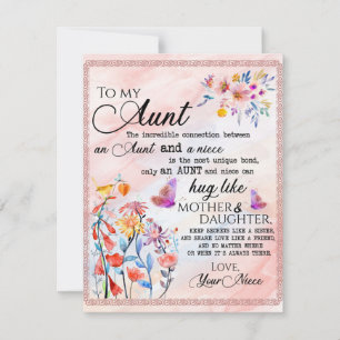 To My Aunt Gift, Butterfly Gift From Niece Invitation