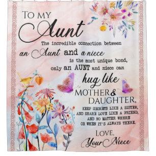 To My Aunt Gift, Butterfly Gift From Niece Shower Curtain
