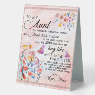 To My Aunt Gift, Butterfly Gift From Niece Table Tent