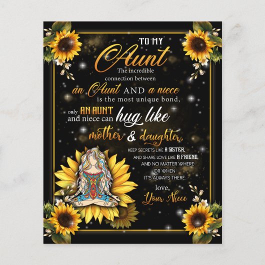 To My Aunt Gift, Cute Sunflower Gift From Niece (Front)