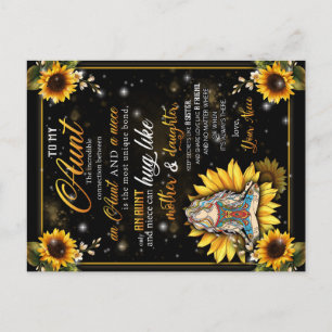 To My Aunt Gift, Cute Sunflower Gift From Niece Announcement Postcard