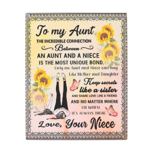 To My Aunt Gift, Sunflower Gift From Niece Metal Print