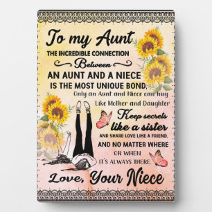 To My Aunt Gift, Sunflower Gift From Niece Plaque