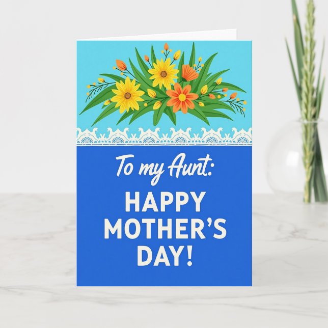 To My Aunt Happy Day Message Card (Front)