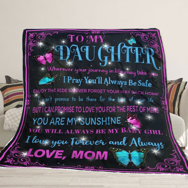 To My Beautiful Daughter, Gift From Mom Fleece Bla (Creator Uploaded)