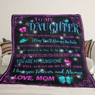To My Beautiful Daughter, Gift From Mom Fleece Bla Blanket