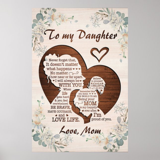 to my beautiful daughter, mothers day gifts, mom poster (Front)