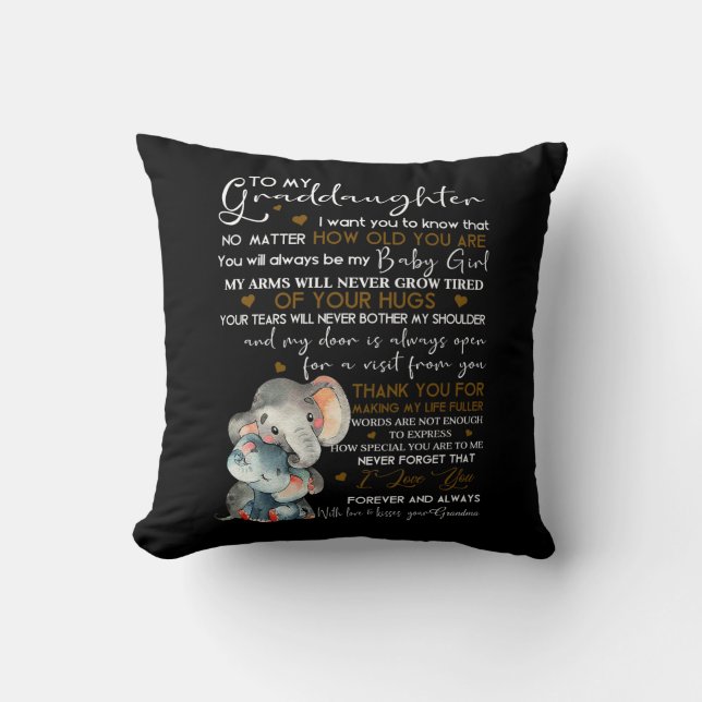To My Beautiful Granddaughter Throw Pillow (Front)
