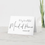 To My Beautiful Maid of Honor Wedding Thank You Holiday Card<br><div class="desc">These modern 'To My Beautiful Maid of Honor On My Wedding Day' cards are the perfect way to thank your girlfriends for standing by your side as you walk down the aisle. Each Card can be customised with your Maid of Honor's Name.</div>