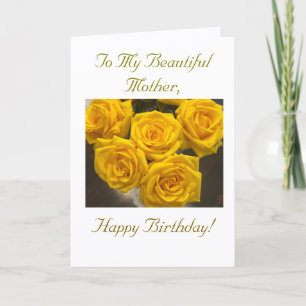 To My Beautiful Mother, Happy Birthday Card