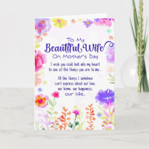 To My Beautiful Wife on Mother's Day Card