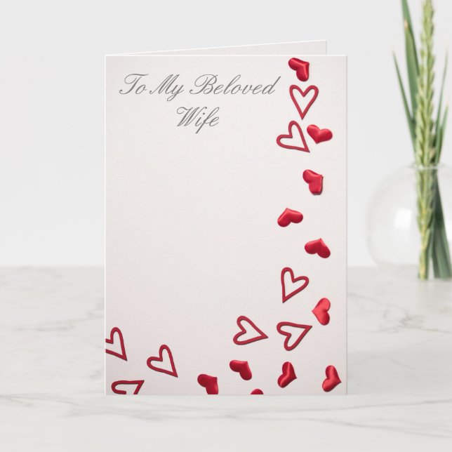 To My Beloved Wife Love You With All My Heart Holiday Card (Front)