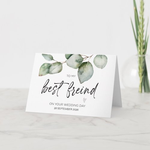 To My Best Friend on Your Wedding Day Bride Gift Card