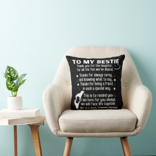 To my bestie we are best friends forever throw pillow