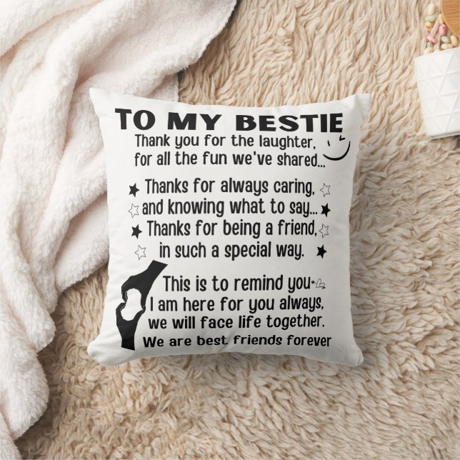 To my bestie we are best friends forever throw pillow (Blanket)