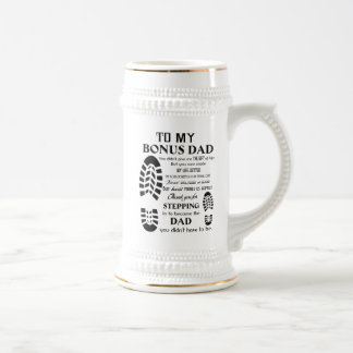 To My Bonus Dad, Father's Day Gift, Gift For Dad Beer Stein