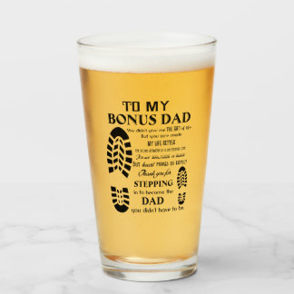 To My Bonus Dad, Father's Day Gift, Gift For Dad Glass
