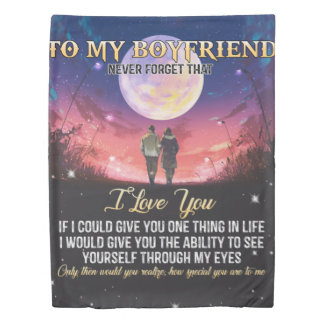 To My Boyfriend I Love You Duvet Cover