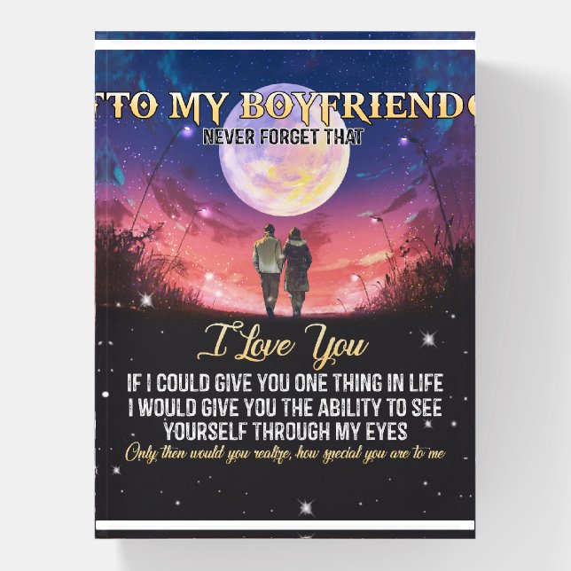 To My Boyfriend I Love You Paperweight (Vertical)