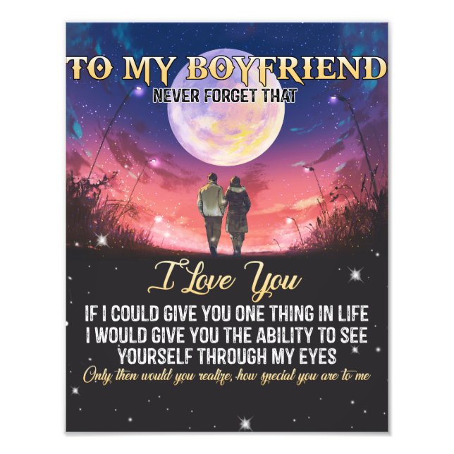 To My Boyfriend I Love You Photo Print (Front)