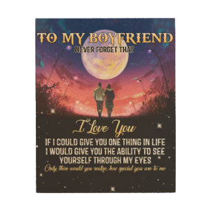 To My Boyfriend I Love You Wood Wall Art