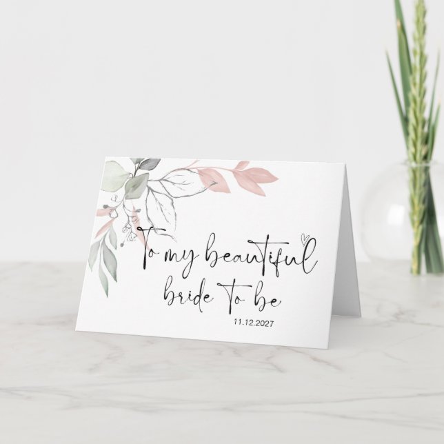 To My Bride and Groom Wedding Day Getting Married Card (Front)