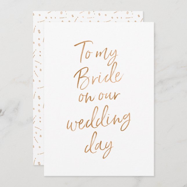 To my bride on our wedding day invitation (Front/Back)