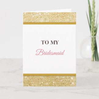 To my bridesmaid wedding thank you card